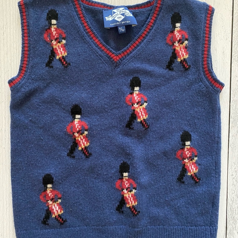 Boys British Holiday Sweater Vest, size 4T